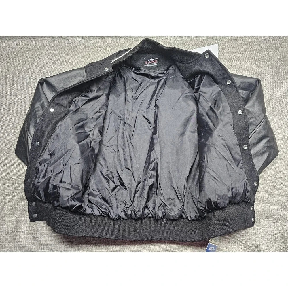 BMF Black Mafia Family Jacket Mens Medium Leather Wool Varsity Cast Crew